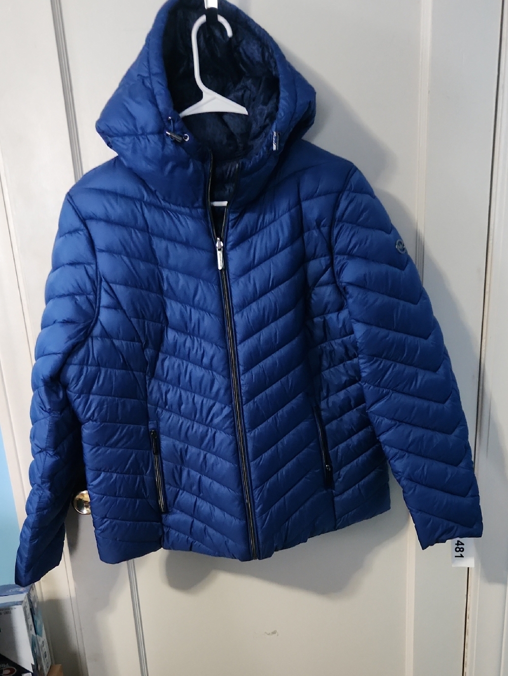 Micheal Kors Blue Quilted Reverseble Puffer Jacket